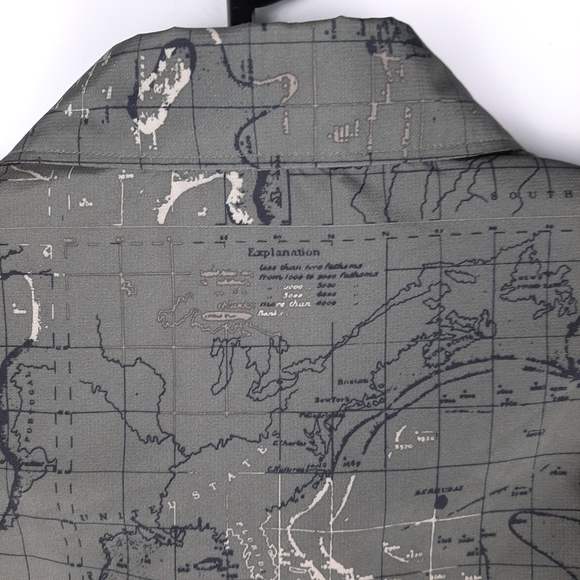 Chaps Explorer Sailboat Button Down Shirt Green/Gray Vented Men's Medium - Picture 5 of 9